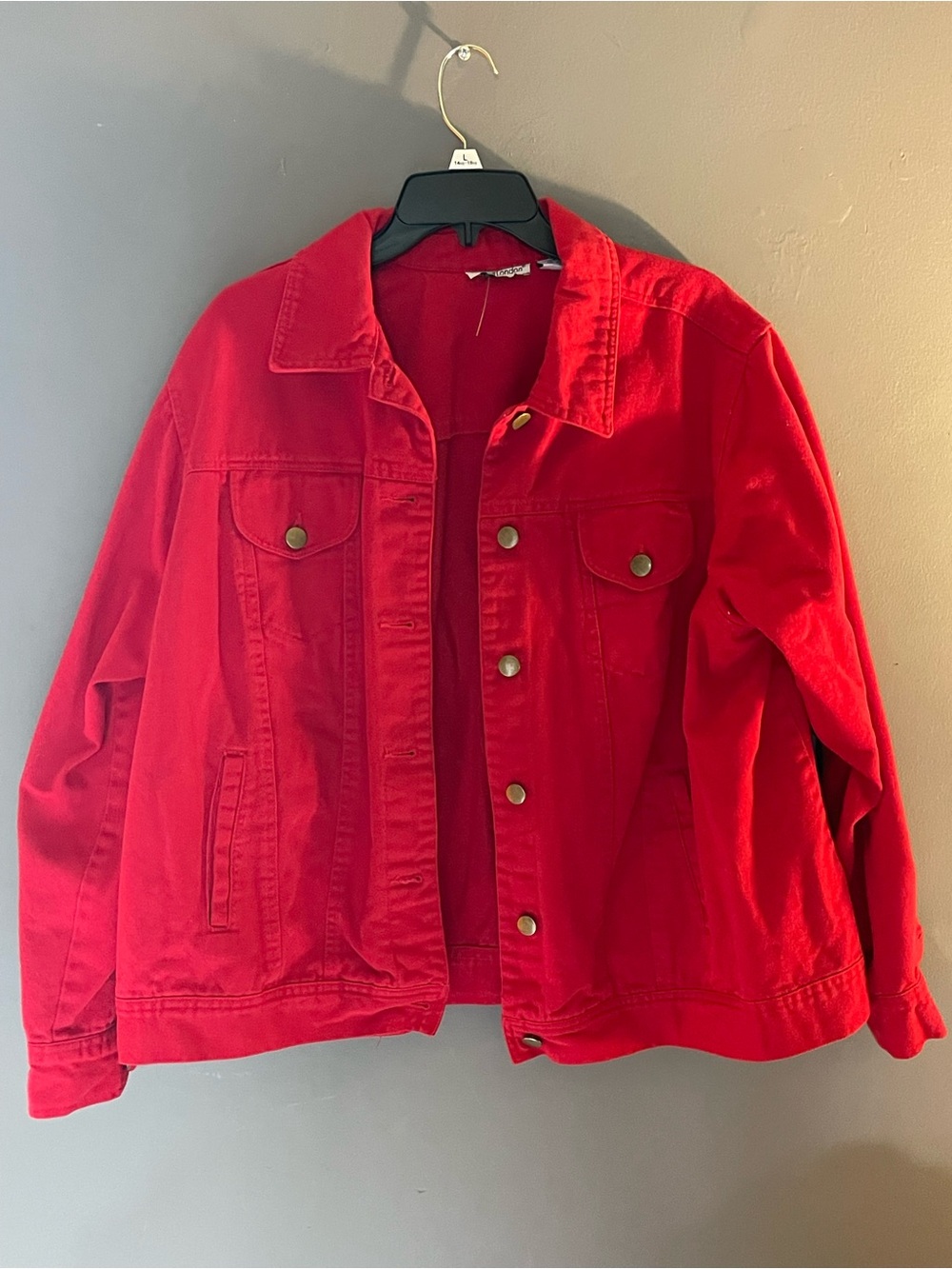 Jessica London Bright Red Denim Jacket